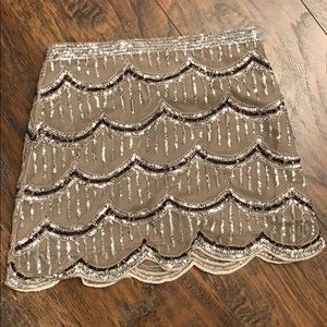 Sparkly sequined mini skirt